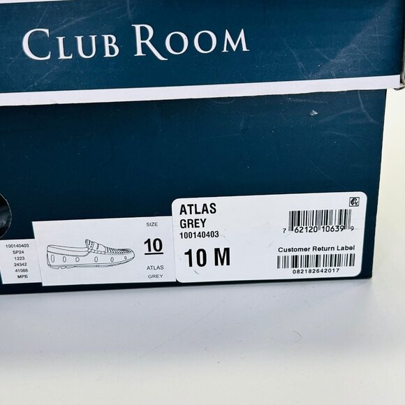 Club Room Mens Atlas Gray Perforated Driver Loafers Size 10M Slip-On Casual - Picture 12 of 12